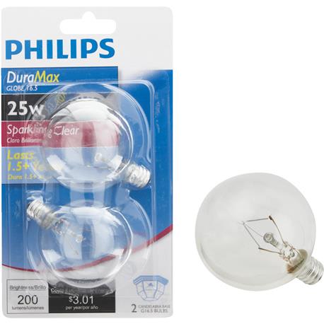 Philips Duramax Candelabra G16.5 Globe Light Bulb