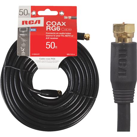 RCA 50 ft. Black Digital RG6 Coaxial Cable