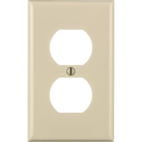 Leviton Commercial 1-Gang Light Almond Outlet Wall Plate