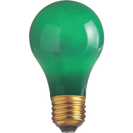 Satco 25 Watt A19 Green Party Light Bulb