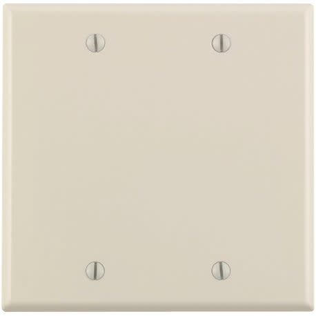 Leviton 2-Gang Light Almond Standard Thermoset Blank Wall Plate