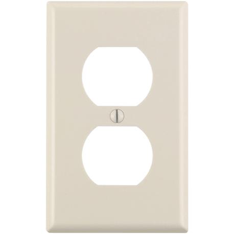 Leviton 1-Gang Smooth Plastic Outlet Wall Plate, Light Almond 10-Pack