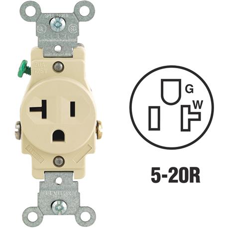 Leviton Commercial Grade Shallow Single Outlet