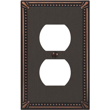 Amerelle Imperial Bead Cast Metal Outlet Wall Plate