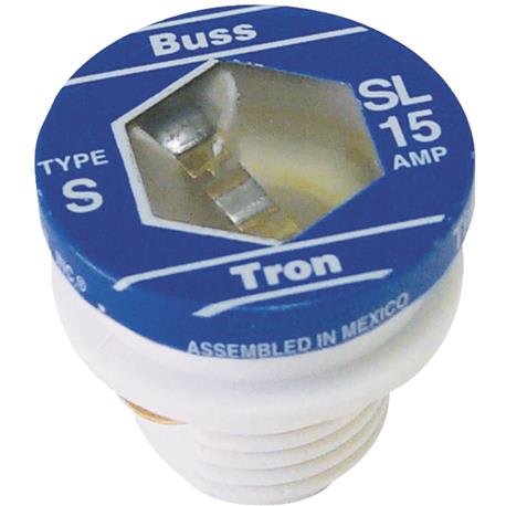 Bussmann Fuses 15A SL Plug Fuse, 4-Pack