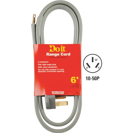 Do it Best 6/2 & 8/1 Gauge 3-Conductor Range Cord, 6 ft.