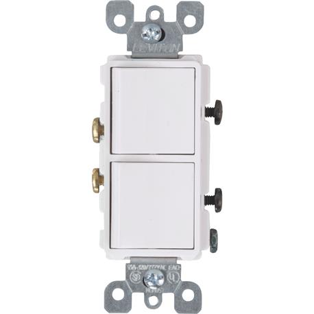 Leviton Single Pole White 15A Duplex Switch