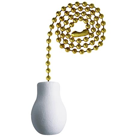 Westinghouse Brass Pull Chain with White Wooden Knob