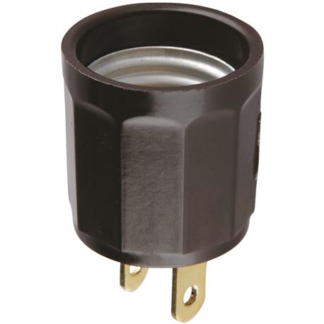 Leviton 600W 125V Brown Outlet To Light Socket Adapter