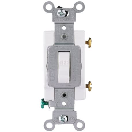 Leviton White Commercial Grade 15 Amp Toggle Single Pole Switch