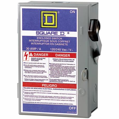 Square D Enclosed Safety Switch with Neutral