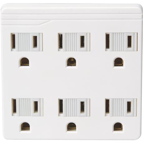 Do it Best White 15A 6-Outlet Tap