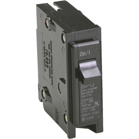 Eaton BR 15A Single-Pole Standard Trip Circuit Breaker