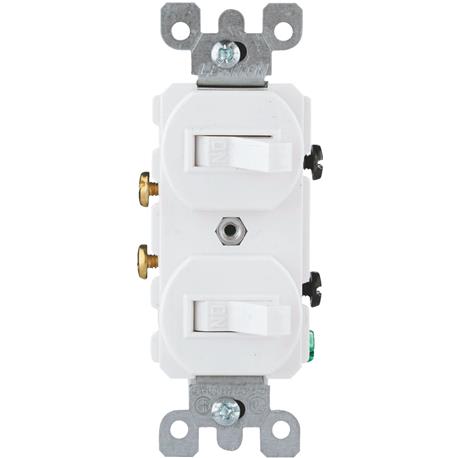 Leviton 1-Pole White 15A Quiet Duplex Switch