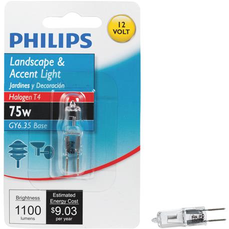 Philips 75 Watt T4 GY6.35 Halogen Special Purpose Light Bulb