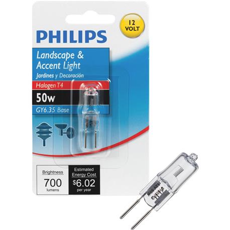 Philips 50 Watt T4 GY6.35 Halogen Special Purpose Light Bulb