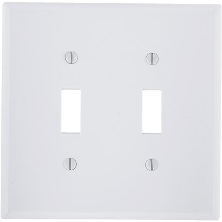 Leviton 2-Gang White Plastic Oversized Toggle Switch Wall Plate