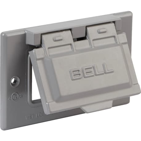 Bell 1-Gang Rectangular Aluminum Gray Outdoor Box Cover