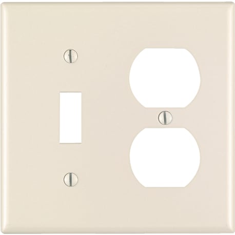 Leviton 2-Gang Single Toggle/Duplex Almond Outlet Wall Plate