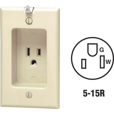 Leviton 15 Amp Ivory Residential Grade Single Clock Outlet