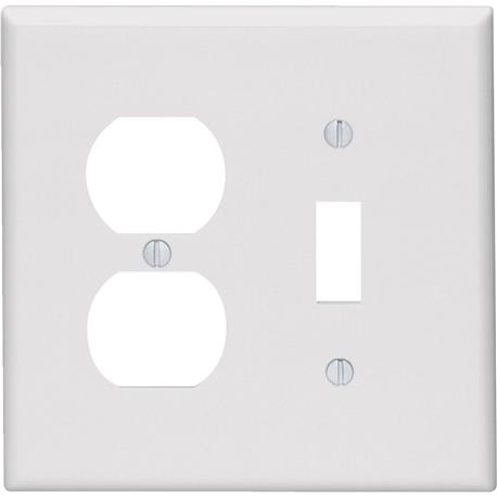 Leviton Mid-Way 2-Gang Combination White Wall Plate