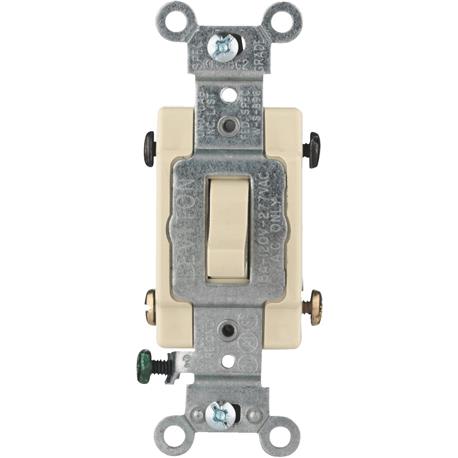 Leviton Toggle Ivory Grounded Quiet 15A 4-Way Switch