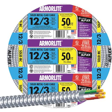 Southwire 50' 12/3 MC Aluminum Armored Cable