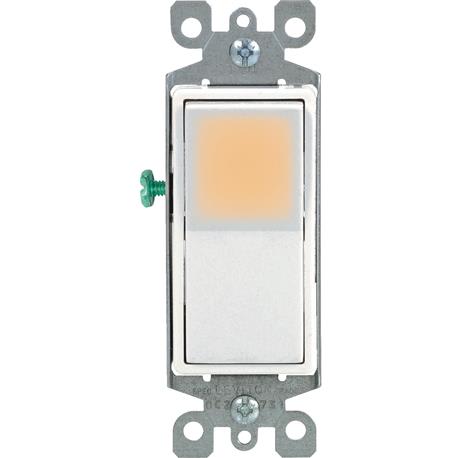 Leviton Decora Illuminated Rocker White 15A 3-Way Switch