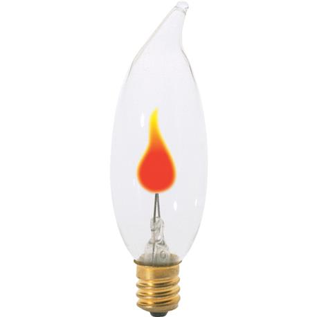 Satco 3 Watt CA8 Incandescent Flicker Flame Decorative Light Bulb