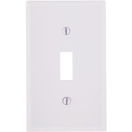 Leviton 1-Gang Smooth Plastic White Toggle Switch Wall Plate