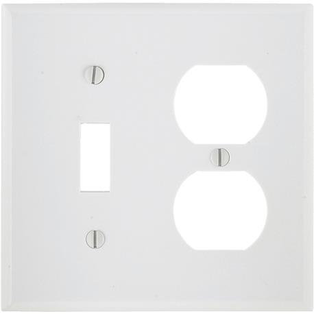 Leviton 2-Gang Single Toggle/Duplex White Outlet Wall Plate