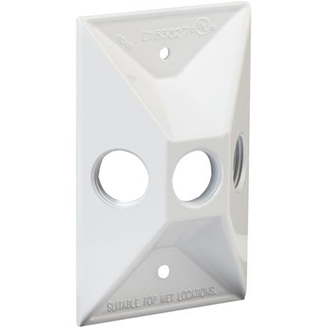 Bell 3-Outlet Rectangular Zinc White Weatherproof Electrical Outdoor Box Cover