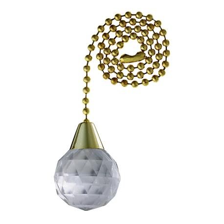 Westinghouse Brass Pull Chain with Decorative Prismatic Acrylic Sphere, 12"