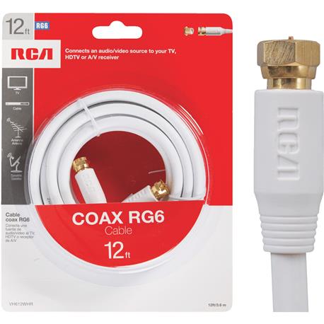 RCA 12 ft. White Digital RG6 Coaxial Cable