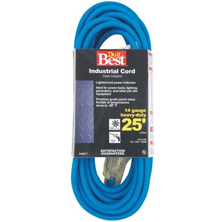 Do it Best Blue 14/3 Industrial Outdoor Extension Cord, 25 ft.