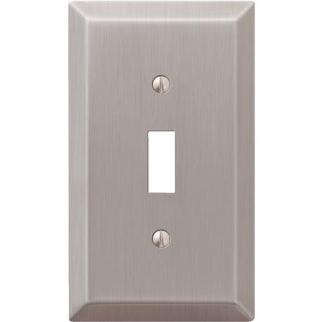 Amerelle Stamped Steel 1-Gang Toggle Switch Wall Plate, Brushed Nickel