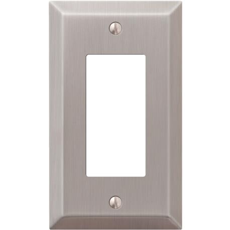 Amerelle Stamped Steel 1-Gang Rocker Decorator Wall Plate, Brushed Nickel