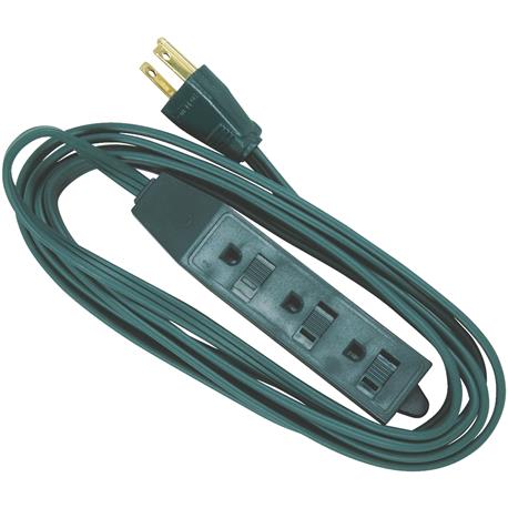 Do it Best Green 16/3 Interior Extension Cord with Powerblock, 9 ft.