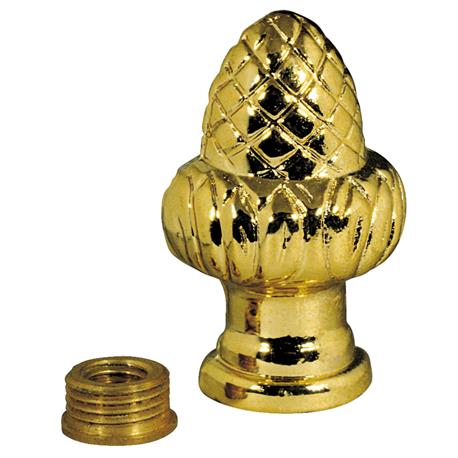 Westinghouse Brass Acorn Lamp Finial and Finial Thread Reducer