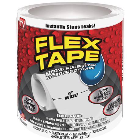 Flex Tape White Rubberized Repair Tape, 4 in. x 5 ft.