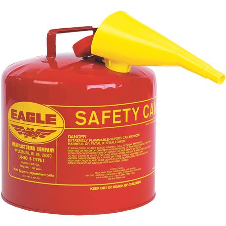 Eagle 5 Gal. Type I Red Galvanized Steel Safety Fuel Can