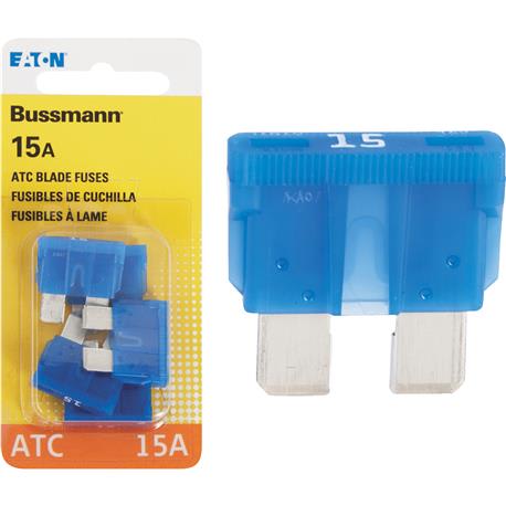 Bussmann Fuses 15A Blade-Type Automotive Fuse, 4-Pack