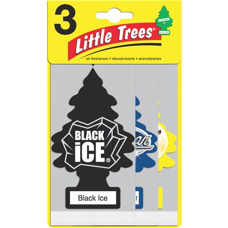 Little Trees Air Freshener Vanillaroma, Black, Ice, & New Car Scent, 3-Pack
