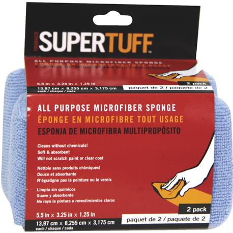 Trimaco Supertuff Microfiber Car Wash Sponge, 2-Pack