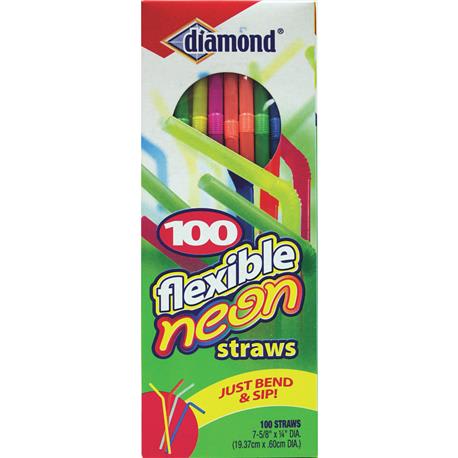 Diamond Flexible Neon Straw