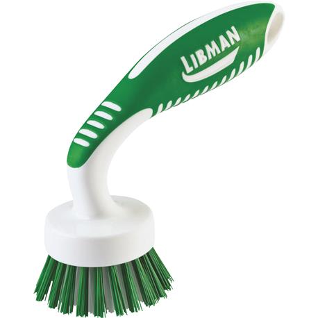 Libman White & Green Polymer Ergonomic Curved Rubber Brush, 8 in.