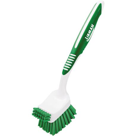 Libman Green Polymer Fibers Ergonomic Dish Brush, 8 in.