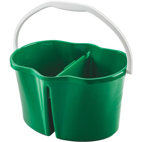 Libman Clean & Rinse Green Divided Bucket, 4 Gallon