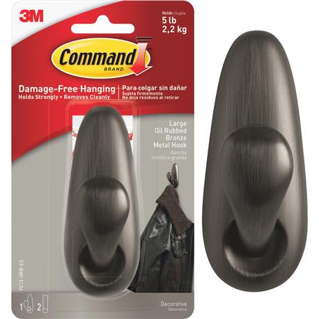 3M Command Decorative Fashion Large Oil Rubbed Bronze Adhesive Hook