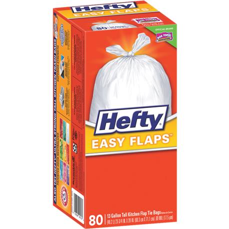 Hefty Easy Flaps 13 Gallon Tall Kitchen Trash Bags, 80 ct | Hartville  Hardware